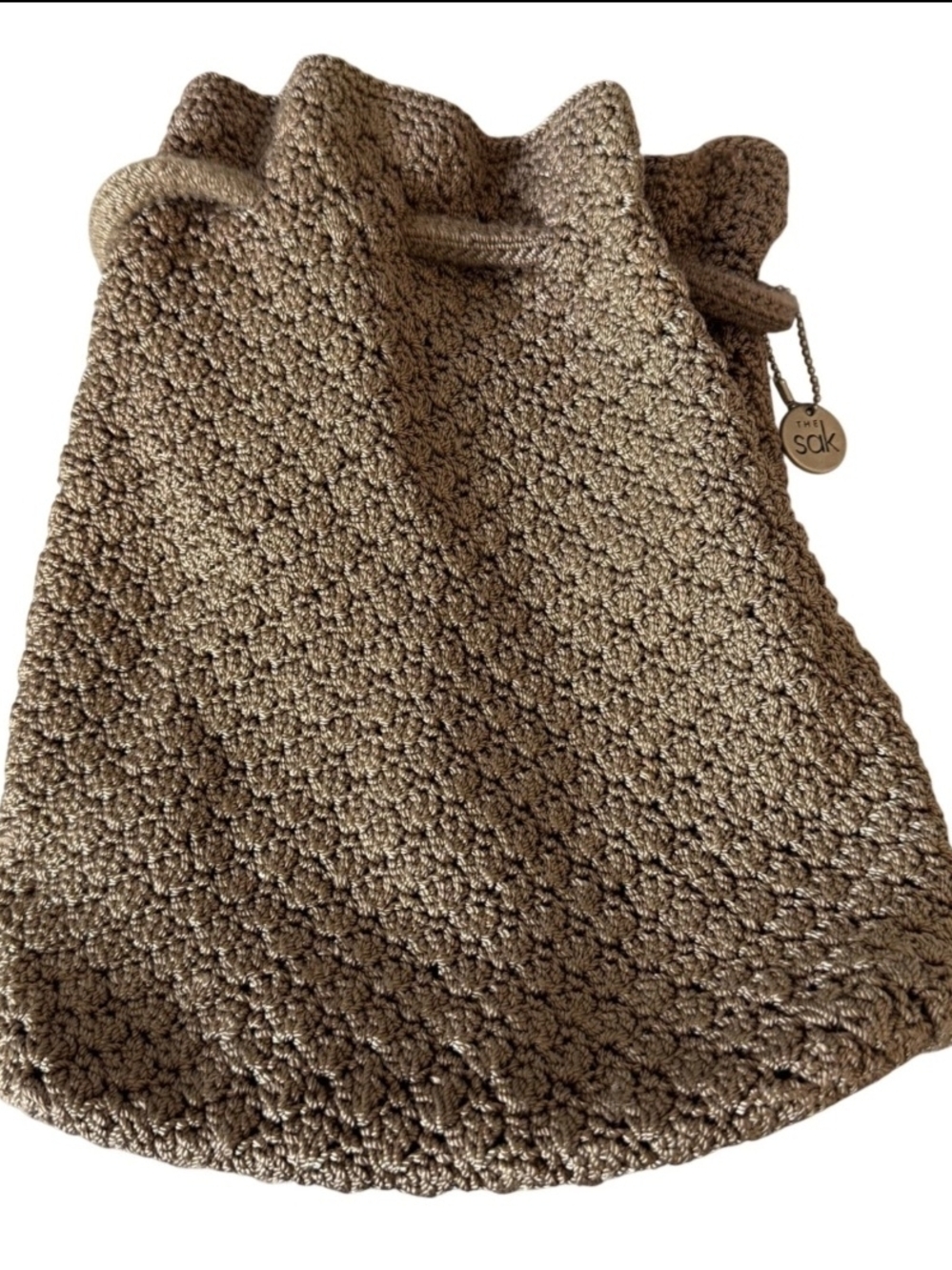 The Sak Crochet Drawstring Bucket Bag